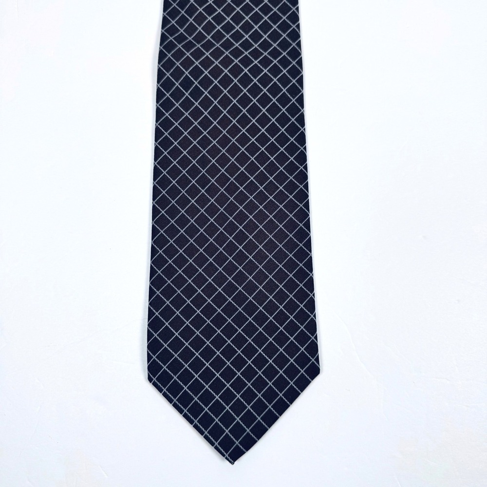Churchs Neck‎ Tie Mens Brown White Grid Classic Preppy Wedding Menswear